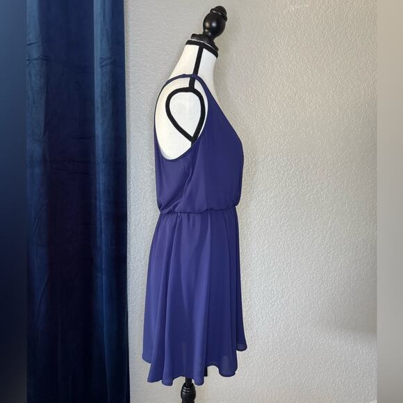 Lush Blue Flowy Mini Dress | Size M - Picture 2 of 7